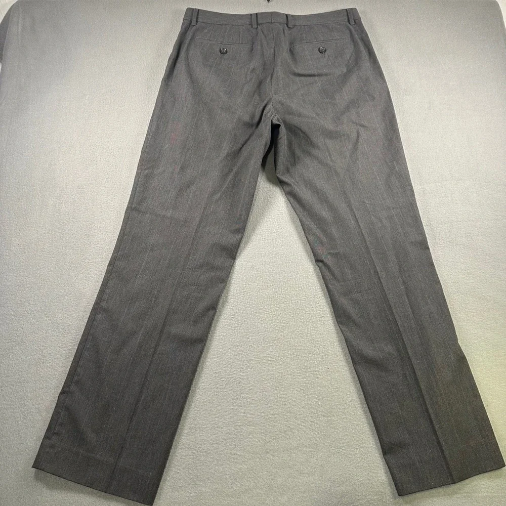 Banana Republic Classic Fit Mens Dress Pants 35x32 Charcoal Grey Blue Pinstripe